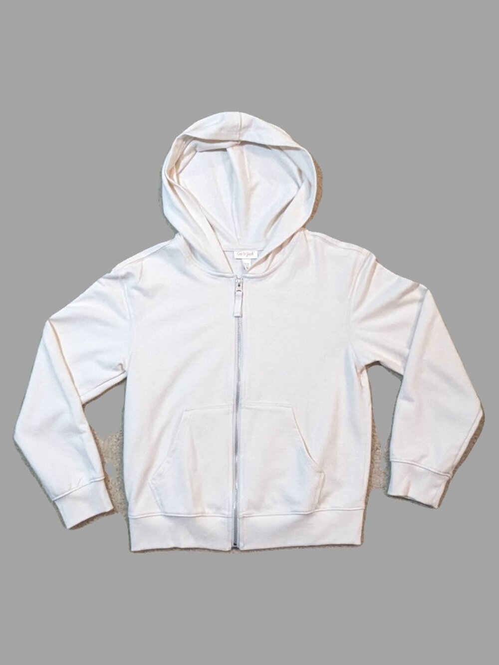 Cat & Jacke Girls Cream Zipper Hoodie Size XL(14)